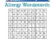 Allergy Wordsearch For Kids